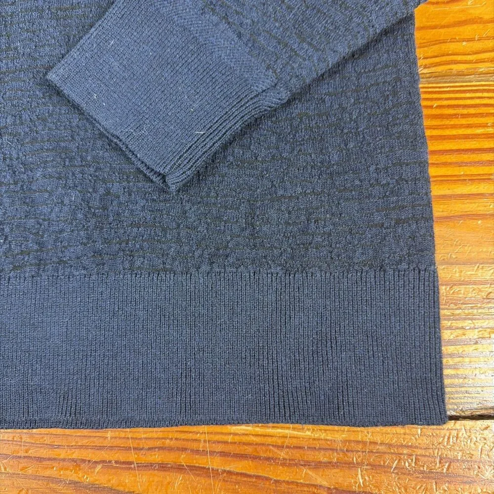 Smartwool Brookline Crew Sweater Men's Large Deep Navy Blue Heather Textured NEW